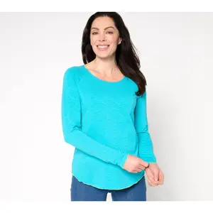 Belle Boho by Kim Gravel Slub Knit Pop of Color Popstitch Top