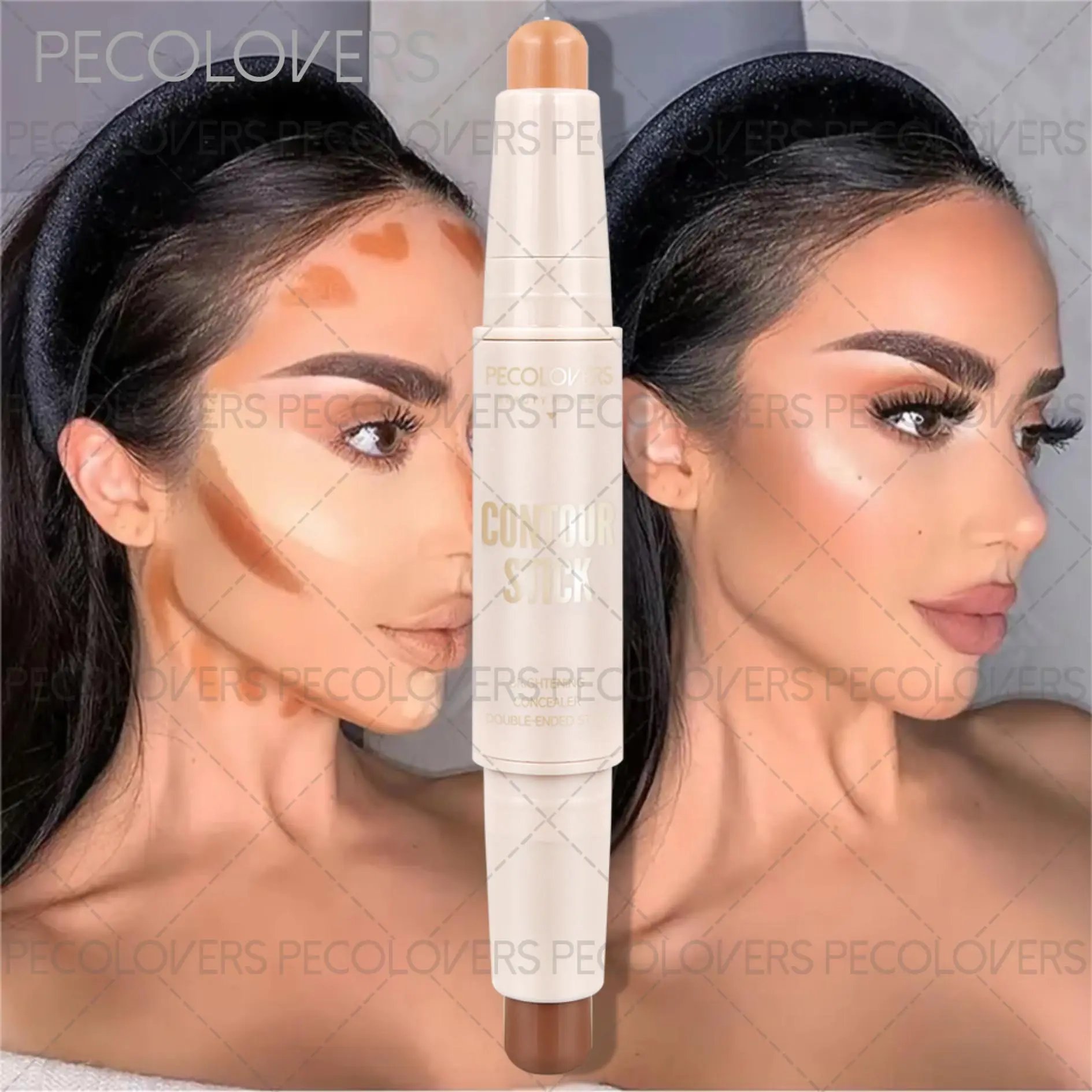 Dual-Ended Contour Stick & Concealer,Waterproof Sweatproof，Highlighter Stick，Matte Finish, Makeup, Contouring Sticks