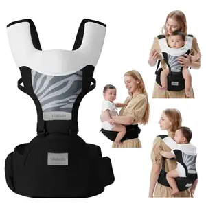 Multifunction Baby Hip,Baby Carrier Newborn to Toddler with Hip Seat,  4-in-1 Ergonomic Infant Carrier (Ergonomic M Position) Adjustable & Removable Baby Holder Carrier for 0-36 Months (Black)