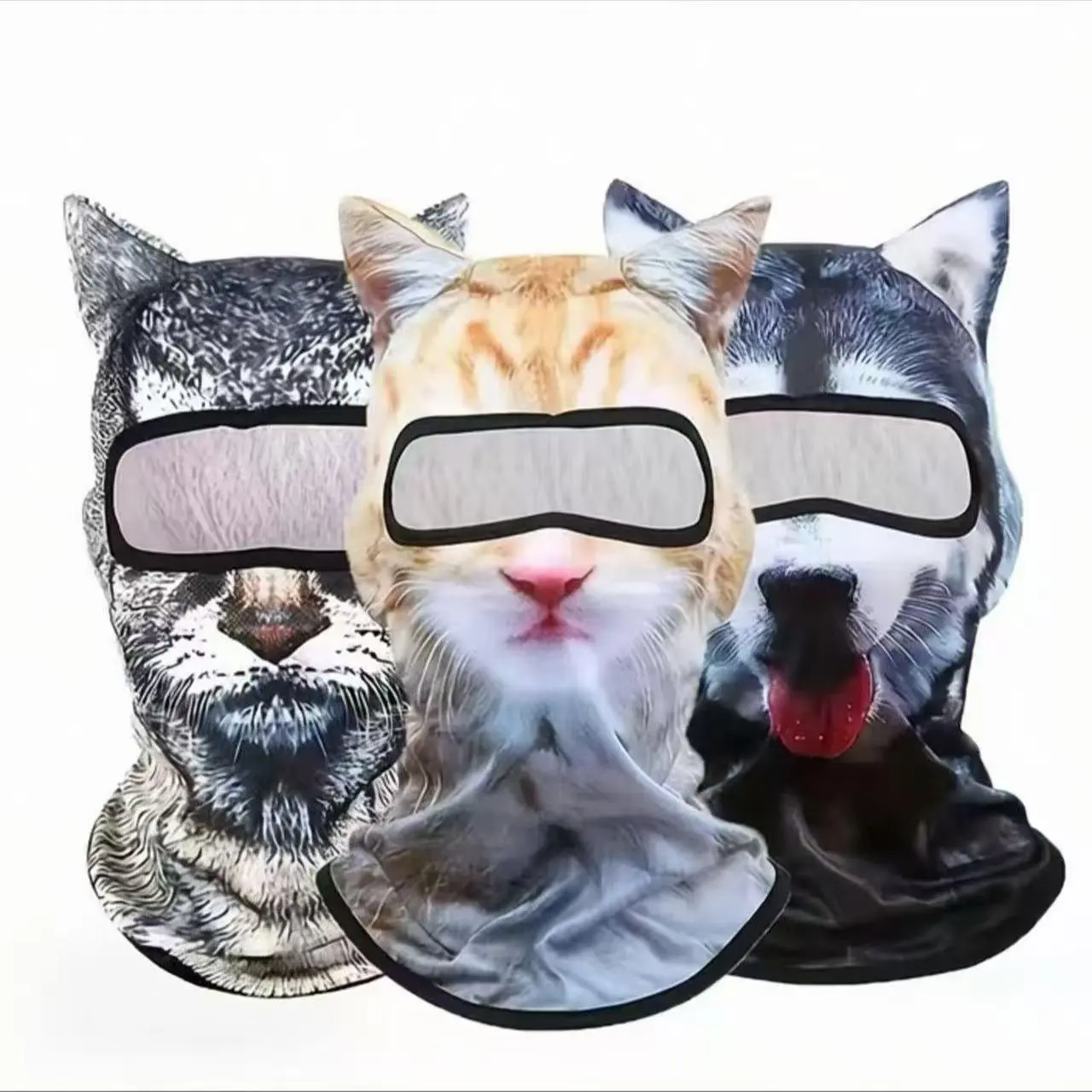 Adults' 4-Season Vibrant Animal Head Outdoor Sports Face Mask - 3D Digital Printing, UV Protection, Breathable Cycling Gear & Ski Mask, Year-Round Protective Accessory, Animal Masks