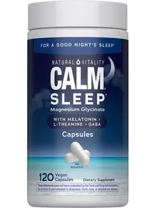 CALM Sleep Magnesium Supplement - With Melatonin, L-Theanine, & GABA - Gluten Free, Vegan, Non-GMO - 120 Capsules