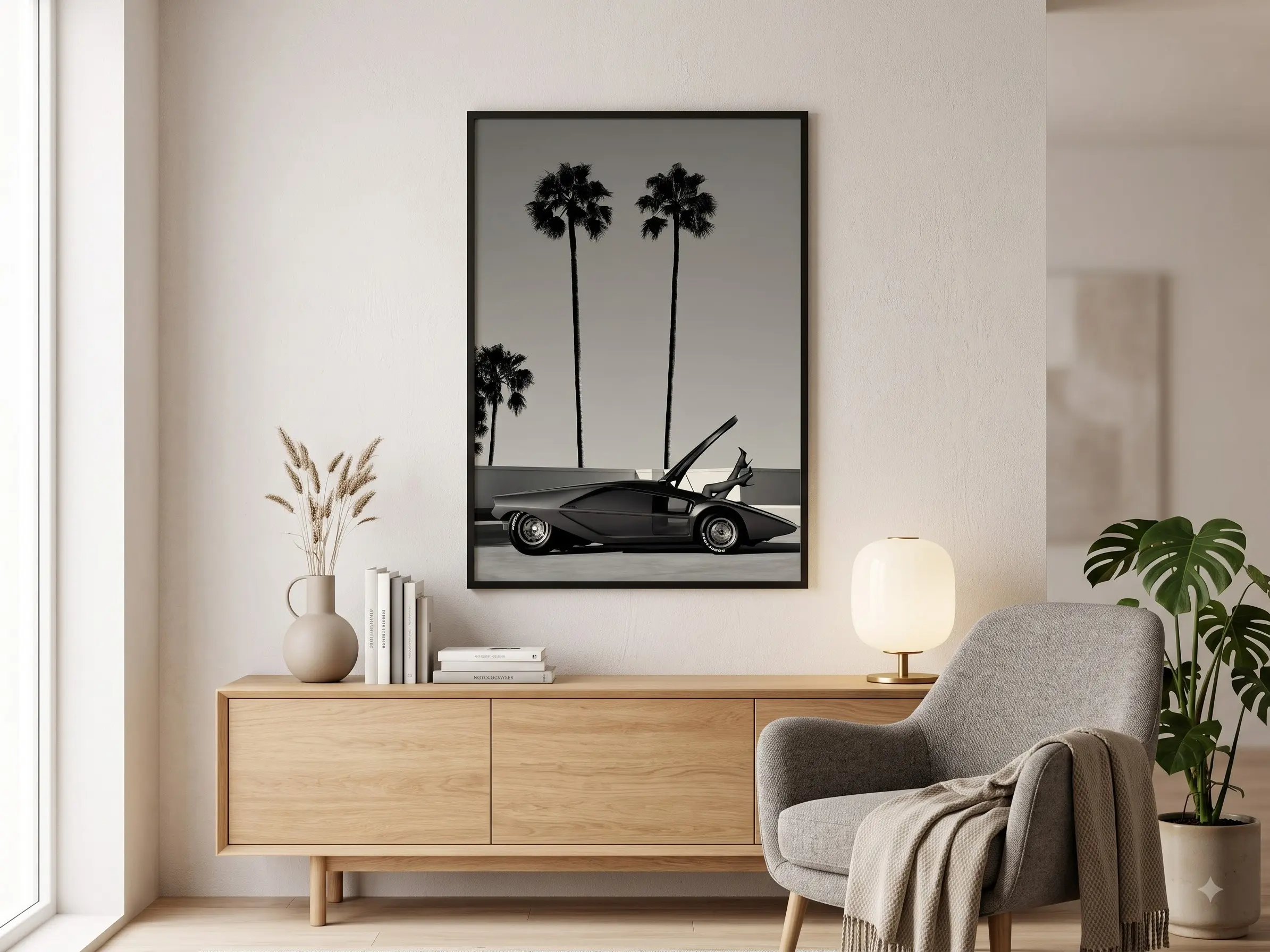 Lamborghini Car Print: Black and White Luxury Poster [UNFRAMED]