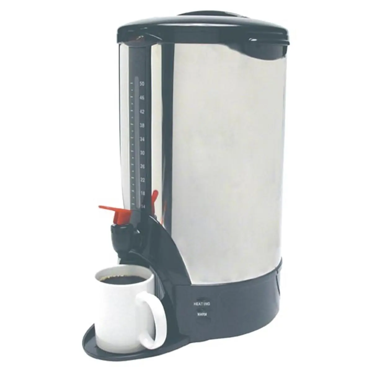 212 MAIN 50-Cup Stainless Steel Modern Coffee Pot - Multi-Use Tea Server with Mirror Surface, Polished Finish, Removable Filter, Keep-Warm Function
