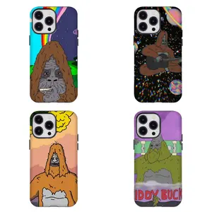 Trippy Bigfoot Sasquatch Phone Case Psychedelic Cartoon & Stoner Aesthetic Design Compatible for iPhone 17 16 15 14 13 12 11 and for Samsung S21-S25 Ideal Gift for Woman/Man