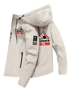 Men's Hooded Balaclava Sweatshirt, Full Zipper Design, Bulwark Fr Logo, Windproof Warm Shoulder Drop, Kangaroo Pocket, S-Xxxl