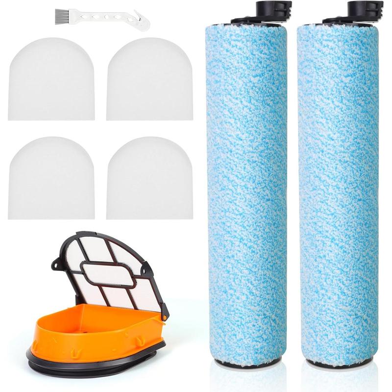 WD161 Replacement HEPA Filter and Brush Roller Set for Shark HydroVac MessMaster AW261, WD160, WD161, WD260, WD261, WD265 Corded 3-in-1 Vacuum, 2 Brush Roller, 4  Filter, 1 Outer-Filter