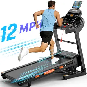 Smart Folding Treadmill with 20-Level Auto Incline, 0.6–12 MPH Speed, Quiet Performance Motor, Step Tracking, LED Display for Home Use