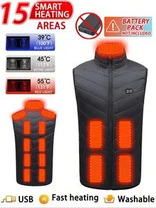 Men's Casual Plain Woven Vest Jacket, Thick Fitted Winter Warm Coat, Fall & Winter Fashion Outerwear for Men