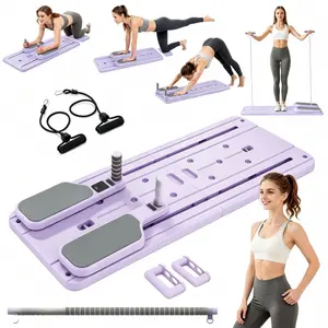 2025 Pilates Reformer Set, Pilates Board, 5-in-1 Multifunctional Abdominal Board, Portable Abdominal Trainer, Foldable Pilates Reformer Board, for Home Use, Purple