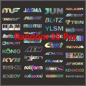 15 Pcs Car Stickers Set Racing Sponsor Decals Random Styles, Decal for Cars, Decorative Vehicle Accessories, Perfect for Car Lovers and Enthusiasts
