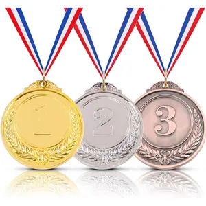 Gold Silver Bronze Award Medals with Ribbon Winner Awards Olympic Style for Kids School Sports Meeting Sports Events or Celebration Souvenir