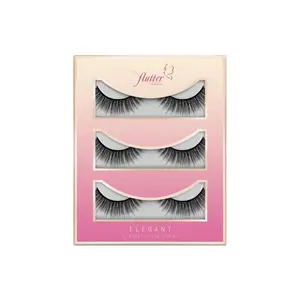 Flutter Lashes Synthetic False Eyelashes - Elegant (3 pairs)