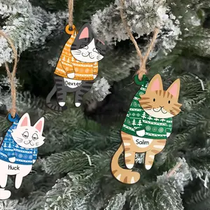 [NEW] Custom Funny Cat Ornament | Personalized Christmas Tree Decoration & Gag Gift for Cat Owners