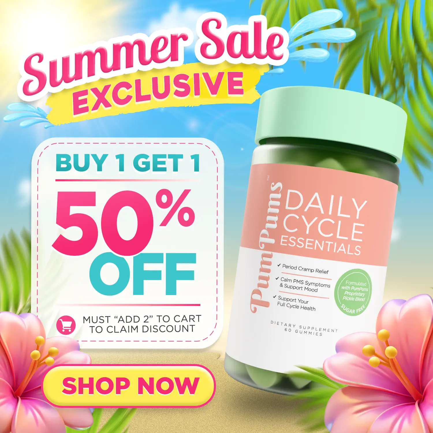 PumPums Period Cramp Relief | Daily Cycle Essentials — Advanced Formula with Ginger, Cramp Bark & Dual-Form Magnesium (Sugar-Free, Plant-Based Support for Cramps, Hormones, Bloating & Energy Throughout Your Cycle)