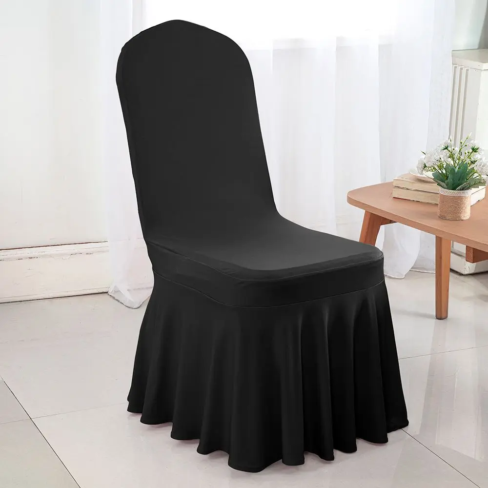 Premium Spandex Banquet Skirt Chair Cover - Black (1pc)