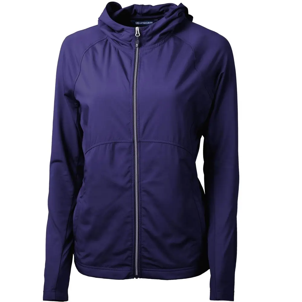 Cutter & Buck Adapt Eco Knit Hybrid Recycled Womens Full Zip Jacket - College Purple - XS, Stitch, Jersey, Tops