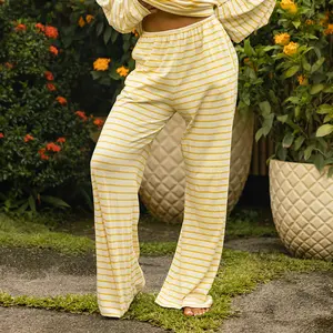 Slip On Jersey Trouser, Yellow Stripe