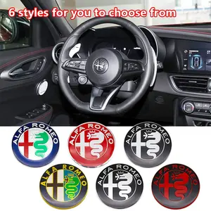 40mm Alfa Romeo Steering Wheel Center Logo Sticker for DIY Car Interior Decoration, Fits Alfa Romeo Giulia Stelvio Mito Giulietta Tonale Alfa 4C Models, Sticker for Cars, Decal for Cars
