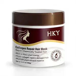 HKY Collagen Repair Hair Mask 400g – Deep Hydration & Damage Repair for Dry, Frizzy, Color-Treated Hair with Collagen, Maca & Vitamin B5 Conditioner Haircare Hydrolyzed Keratin