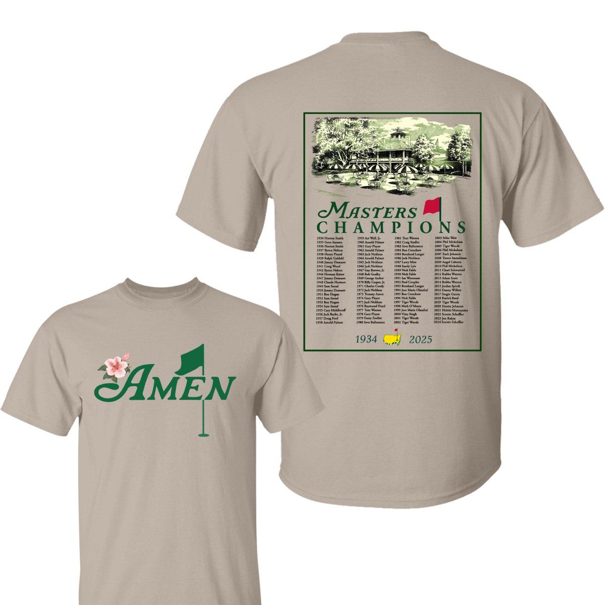 Amen Golf Shirt, 2025 Masters Tournament Augusta 91 Years T-Shirt,  Masters Golf Tee, Graphic Tee Gifts for Men, For Women