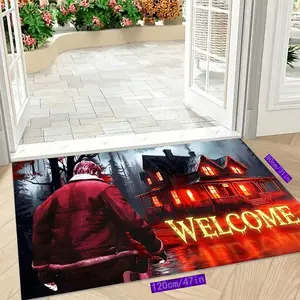 WELCOME Game House Patterned Entry Mat, Bathroom Doormat, Kitchen Mat