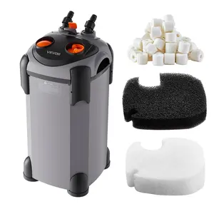VEVOR 224.5GPH Canister Filter, 3-Stage External Aquarium Filter with Powerful Pump, Quite Water Circulation Cleaning Machine with Media for Fish Tanks and Aquariums Up to 55 Gallons, for Freshwater