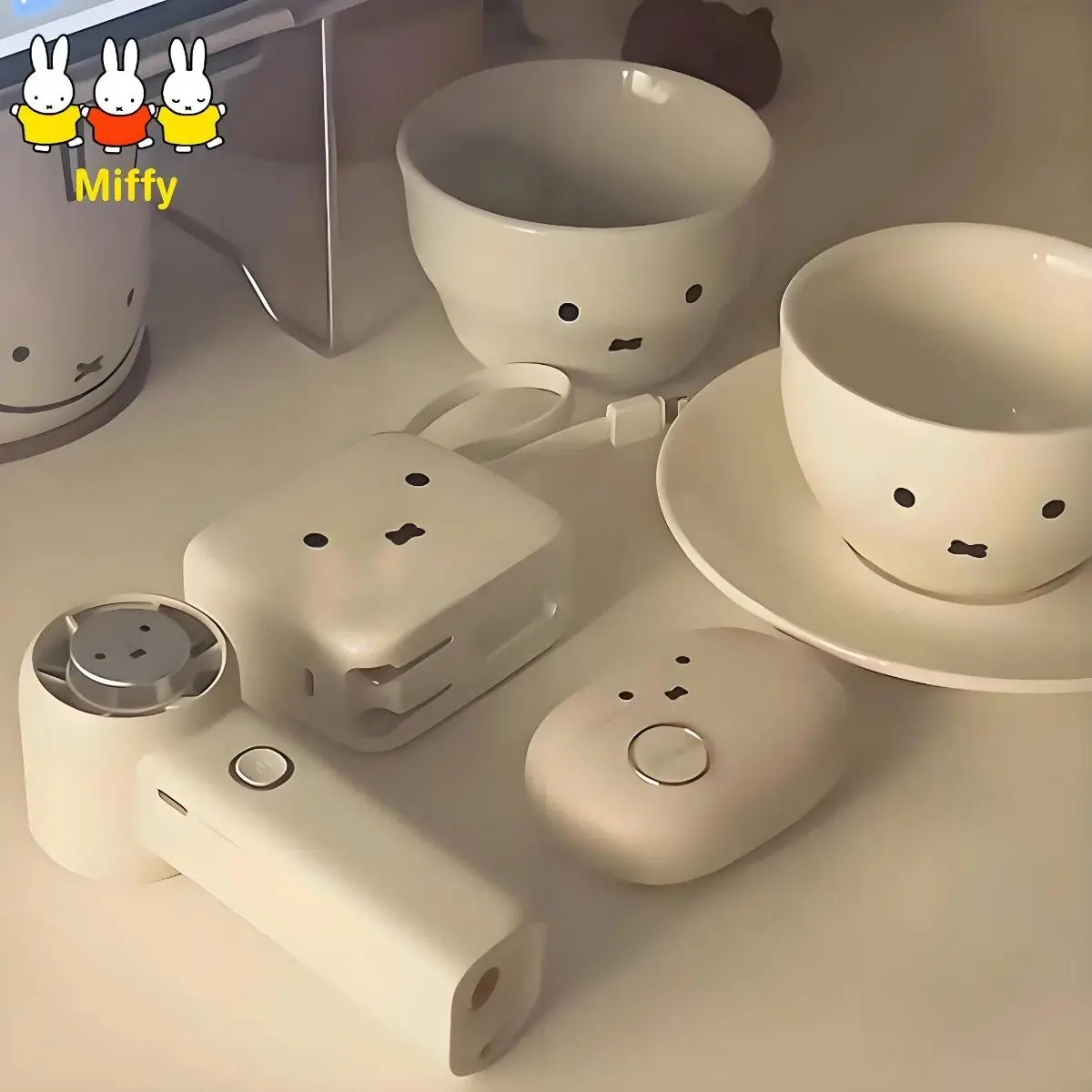 Kawaii Miffy Rabbit Character-Based Cartoonish Stickers, Traceless DIY Fun Stickers for Kids, Freely Sticky for Cup Decoration (Home Supplies Accessory)