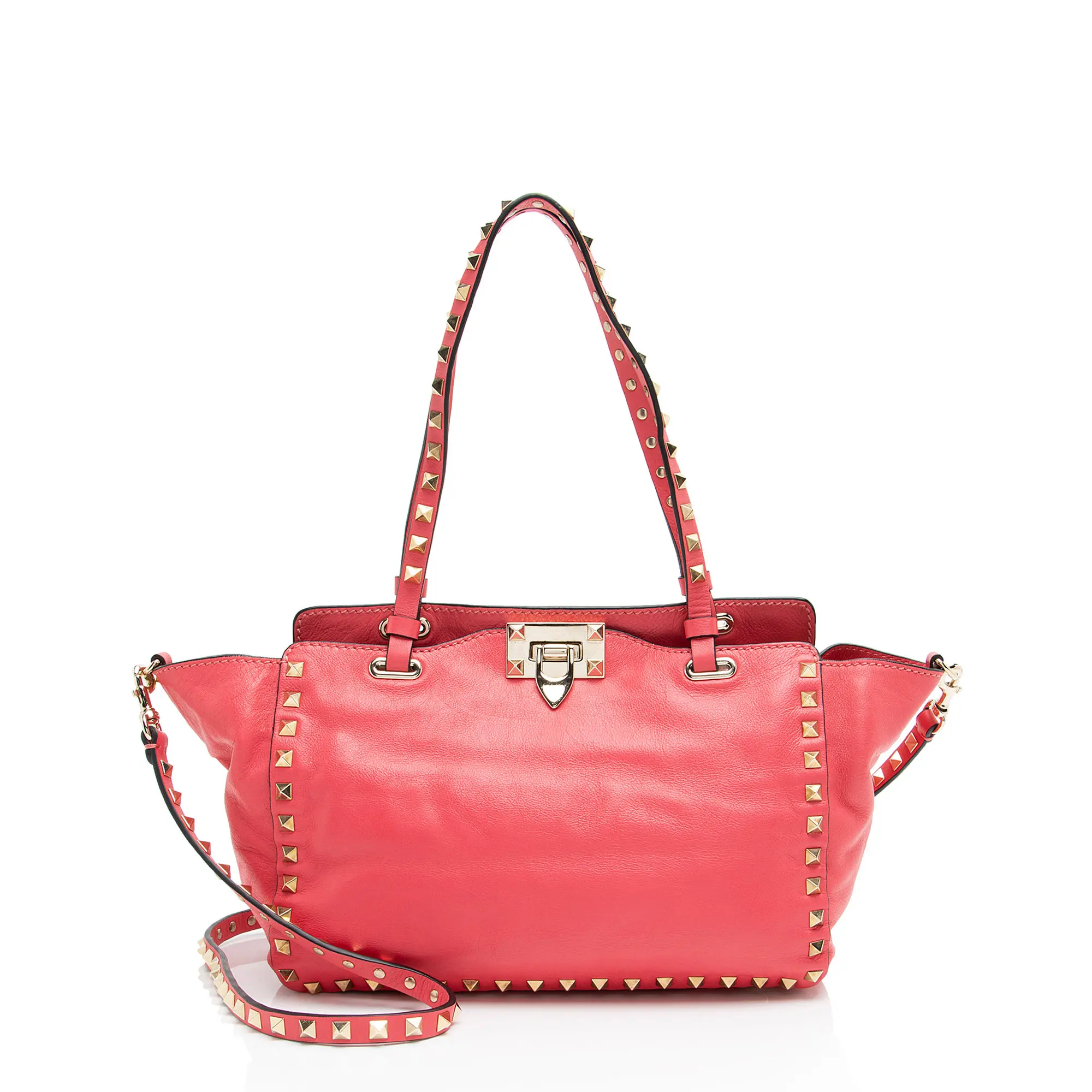 Pre-owned Valentino Leather Tote Bags Rockstud Small Tote
