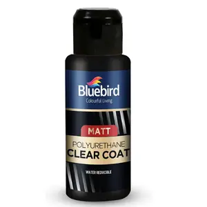 Bluebird 100 ML Polyurethane Clear Coat for Furniture, Paintings, Water-Based Professional Varnish (Mat
