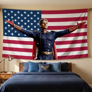 Homelander Flag, The Boys SS5 Movie Flag, Movie Merch, The Boy Movie Fan Gift, Gift For Fan, Decor Home