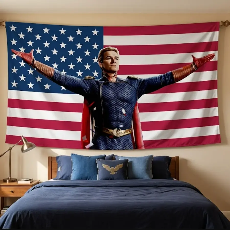 Homelander Flag, The Boys SS5 Movie Flag, Movie Merch, The Boy Movie Fan Gift, Gift For Fan, Decor Home