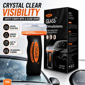 Car Windshield Cleaner Oil Film Remover – Glass Emulsion Formula for Crystal Clear View, Removes Stubborn Oil Film & Road Grime, Streak-Free & Safe Driving, Auto Car Glass Cleaner for Windows