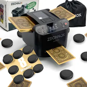 2026 New Smart 3-in-1 Automatic Card Shuffler and Dealer,Programmable, for 2 Deck,360° Rotation,Ultra Quiet,Rechargeable,Support 12 Players (Only for 18 Years and Above)