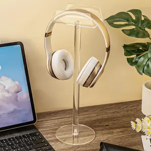 Transparent Acrylic Headphone Stand, 1 Count Multifunctional Headphone Hanger Display Stand, Desktop Headphone Holder for Home Office, Headset Holder