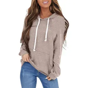 Women's Long Sleeve Drawstring Hoodies Sweatshirt Casual Loose Lightweight Pullover Tops with Pocket