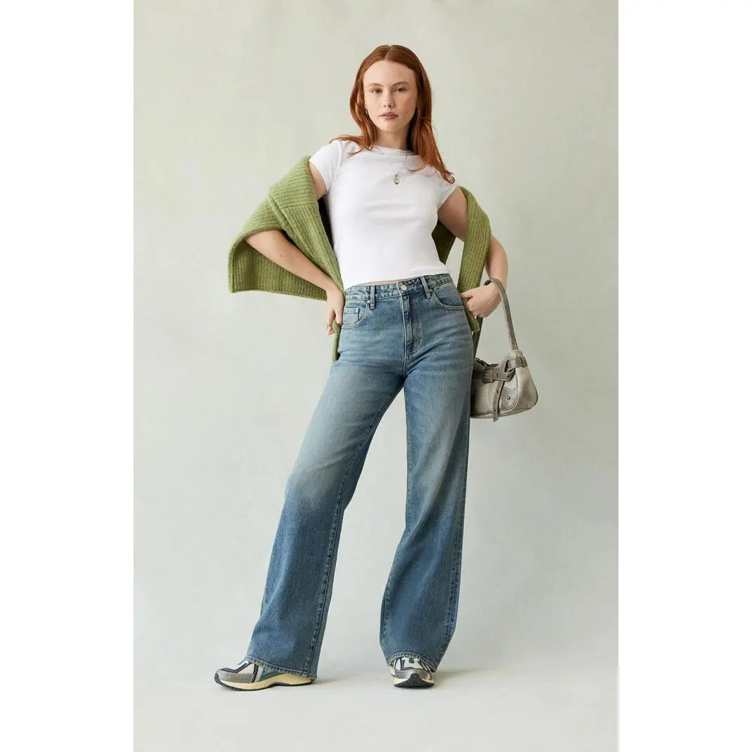 Pacsun Women's Madison High Waisted Girlfriend Jeans Medium Indigo Pacsun Women's Madison High Waisted Girlfriend Jeans Medium Indigo