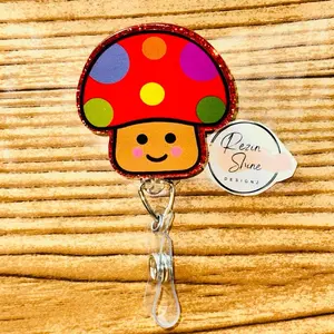 Mushroom Badge Reel