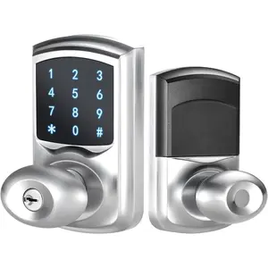 Digital Door Knob with Keypad, Keyless Entry Door Lock, Backlit Keypad, 99 User Codes, Electric Door Knob with Zinc Alloy, Passage Mode, Auto Lock, Easy to Install for Office//Apartment
