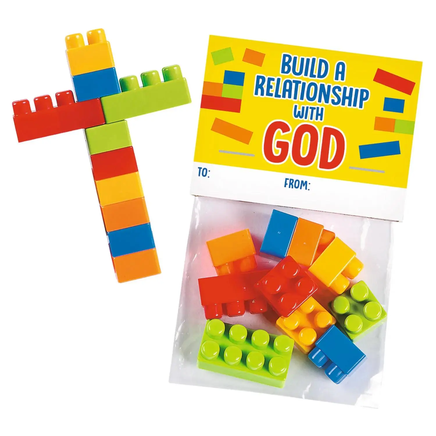 1" - 1 3/4" Color Brick Cross Valentine Exchanges for 12