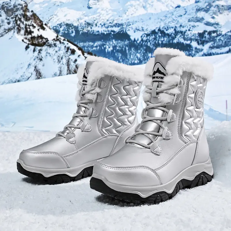 Men's Classic Winter Ankle Snow Boots - Closed, Soft, Non-Slip, Waterproof, Warm, Thick-Sole, Round-Toe, Plush-Lined Footwear for Outdoor Walking