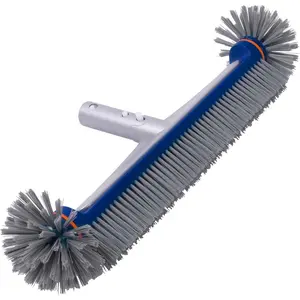 360 Degree Pool Brush - Heavy Duty, Premium Bristle & Aluminum Handle for Inground & Above-Ground Pools