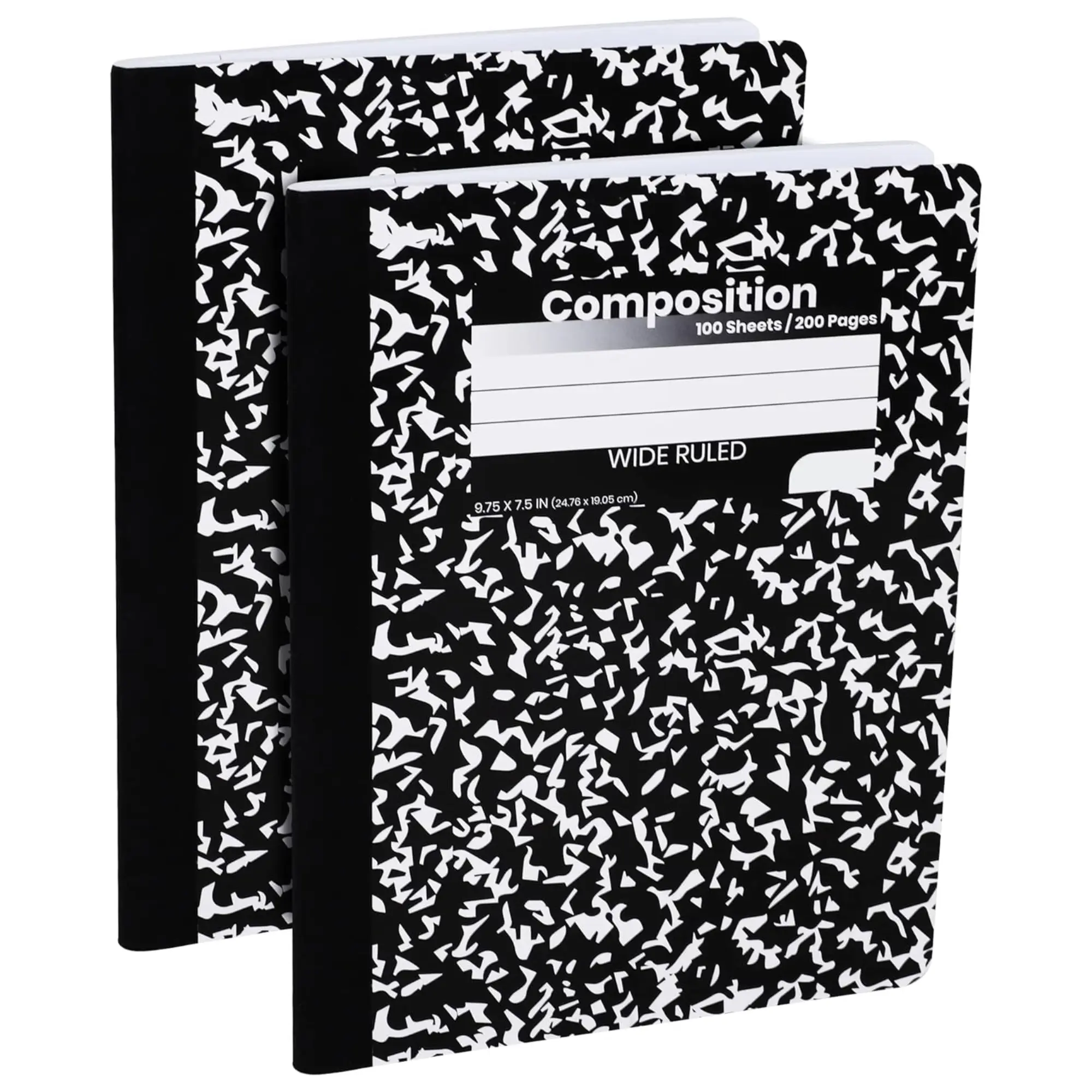 Marble Cover Composition Notebooks, Wide Ruled, 100 Sheets School Notebooks, Student Journal Notebooks for School & Office