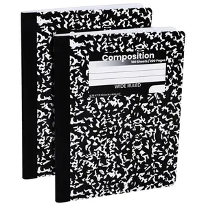 Marble Cover Composition Notebooks, Wide Ruled, 100 Sheets School Notebooks, Student Journal Notebooks for School & Office