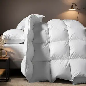 Over size All-Season Down Feather Comforter, Selected Down Feather Filling, Lightweight, Breathable And Warm, Soft And Comfortable Fabric with 8 Corner Tabs