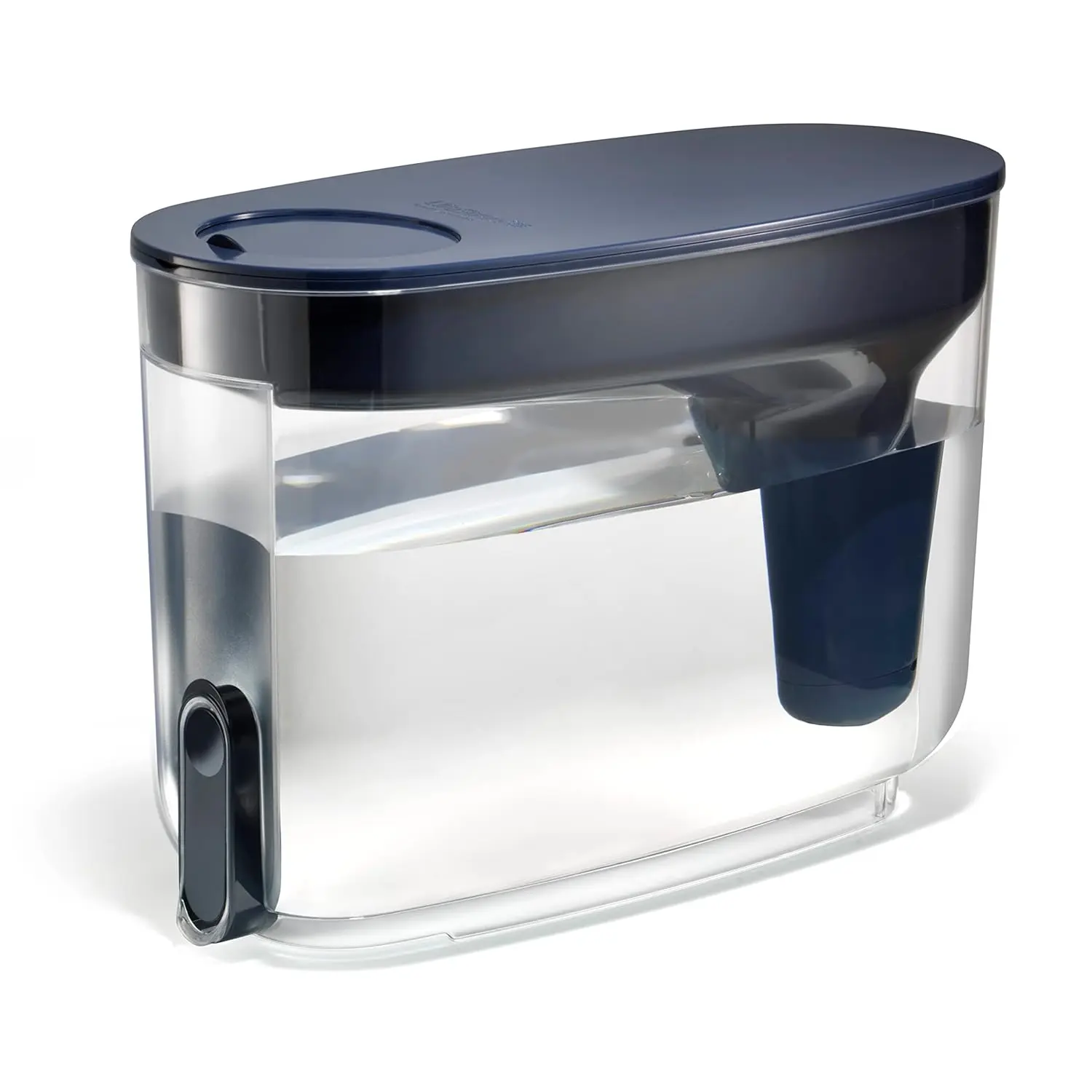 Water Filter Dispenser, 18-Cup, Midnight Blue, BPA Free for protection against tap water contaminants including bacteria, parasites, microplastics, lead, mercury, and other chemicals