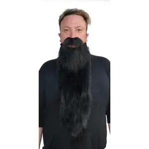 Very Long Costume Beard, Lumberjack Hillbilly Long Faux Beard and Mustache Set