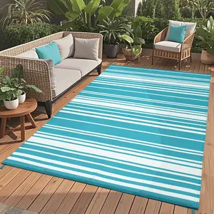 GARVEE Millerloom 9x12 Outdoor Rug - Waterproof, Reversible Plastic Straw Carpet for Patio, Camping, Deck, RV, Balcony, Porch, and Backyard Use