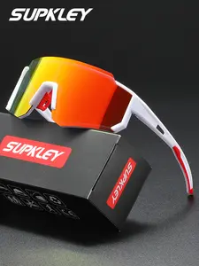 Supkley New Men's Polarized Sunglasses for Sports Uv400 Protection Comfortable Rubber Nose Pads 3D Large Frame One-Piece Lenses Durable for Hiking Travel