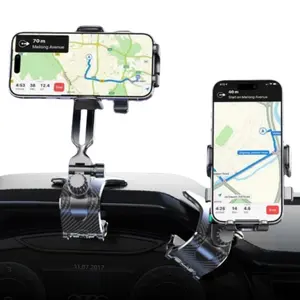 Height Adjustable Car Phone Holder Mount, 360 Degrees Rotation Dashboard Phone Holder Stand [Upgrade Clip Never Fall], Universal Car Phone Mount for iPhone Samsung Google Nokia All 4 to 7" Smartphones