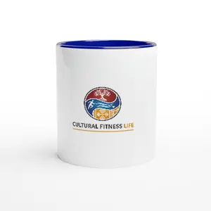 White 11oz Ceramic Mug with Color Inside